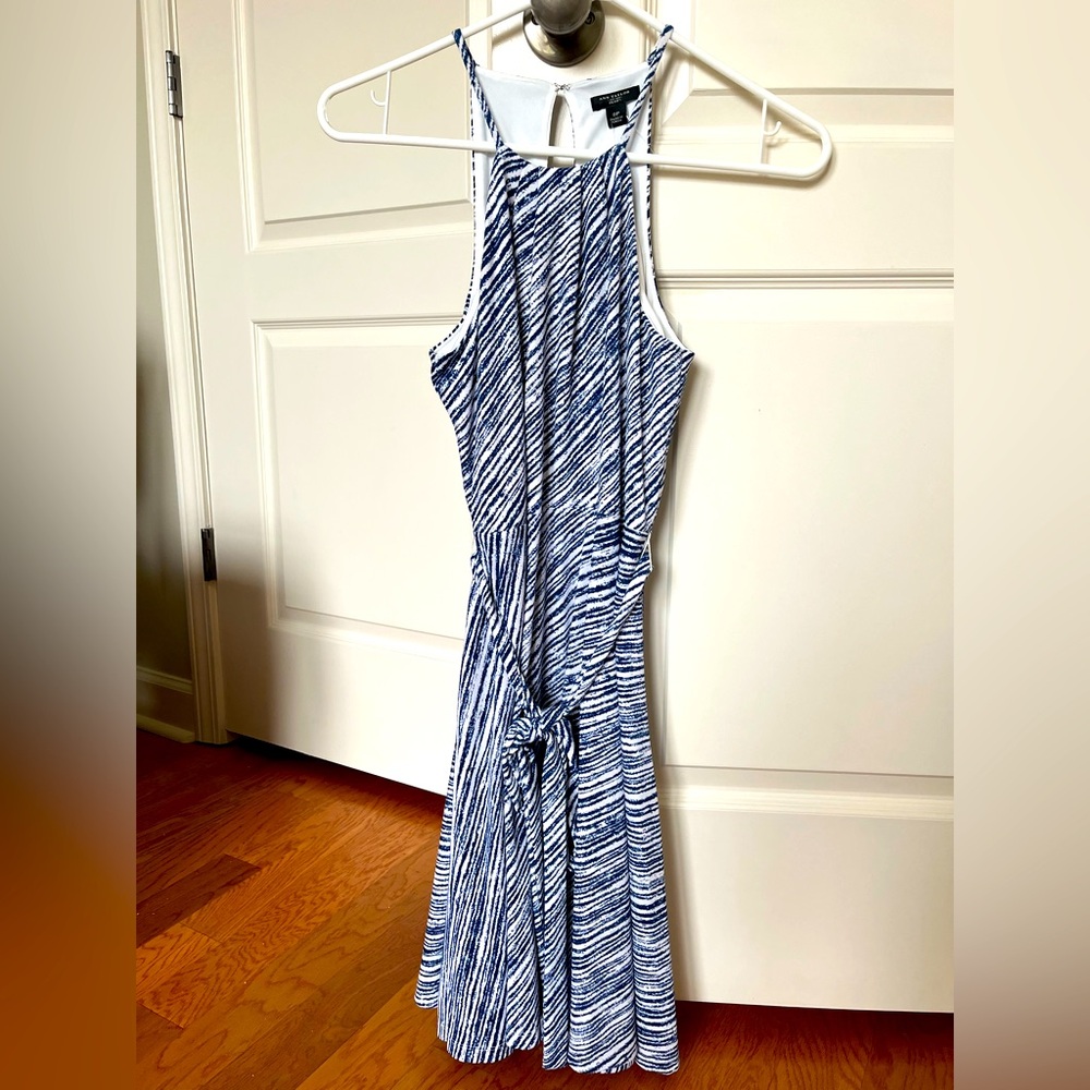 Ann Taylor Striped Sleeveless Navy/White Dress, size 0P, brand new with tags NWT
